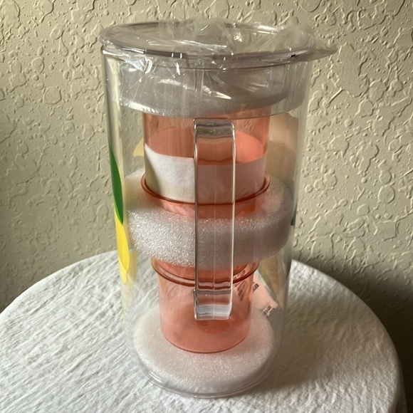 Kate Spade: Lemons Nesting Plastic Pitcher & 2 Glasses- set of 3 - Picture 6 of 16